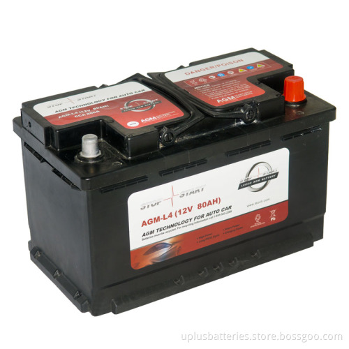 AGM-L4 High Quality 12V 80ah AGM Car Battery